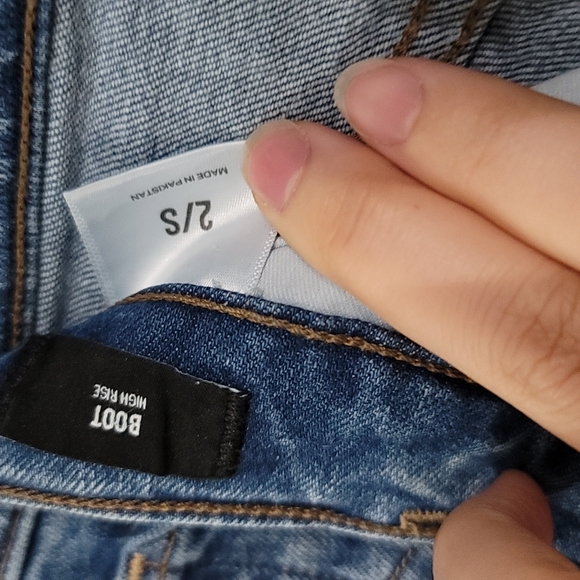 High Rise Ripped Boot Cut Jeans - Picture 2 of 3